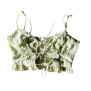 Light Green Ruffle Tank Top
